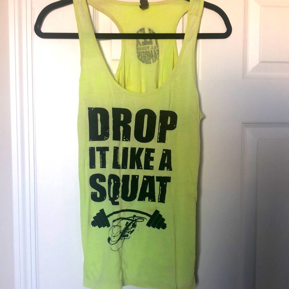 Yellow “Drop It Like a Squat” Tank Size Large